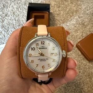 Shinola Watch with Soft Pink Strap
